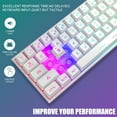 thumbnail image 4 of Mini 60% Gaming Keyboard, Upgrade RGB Backlit 61 Key Ultra-Compact Keyboard, TS91 Ergonomic Waterproof Mechanical Feeling Office Computer Keyboard for PC, MAC, PS4, Xbox ONE Gamer(White), 4 of 4