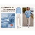 thumbnail image 3 of TEMOFON Sweatshirts for Women Fall clothes Crew Neck Long Sleeve Shirts for Winter Tops Trendy Loose Fleece Lined Sweat Shirts Blue XL, 3 of 9