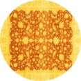 thumbnail image 1 of Ahgly Company Indoor Round Oriental Yellow Traditional Area Rugs, 6' Round, 1 of 4
