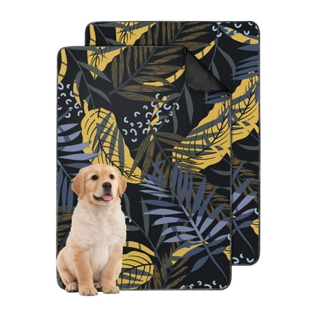 Dog Potty Pads Reusable Washable Hawaiian Non-Skid Absorbent Mat for Crate Liner and Apartment Protection (Hawaiian plant patterns 24 x35 )