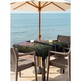 thumbnail image 3 of Outdoor Tablecloth with Umbrella Hole for Patio/Picnic/Party/Camping, Stained Glass Waterproof Table Cloth Square Cover Washable, Vintage Abstract Botanical Plant (54"x 54"), 3 of 8