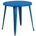 thumbnail image 4 of Flash Furniture Chad Commercial Grade 30" Round Blue Metal Indoor-Outdoor Table Set with 4 Vertical Slat Back Chairs, 4 of 5