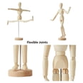 thumbnail image 3 of 2Pack,8 Inch & 12 Inch,Human Figure Puppet Model Wooden Male Mannequin Doll Decorative Stand for Sketching & Drawing, 3 of 6