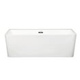 thumbnail image 4 of 60" Acrylic Freestanding Bathtub, Contemporary Stand Alone Soaking Tub with Slotted Overflow and Drain, Rectangle Free Standing Tub, CUPC Certified, Glossy White, 4 of 6