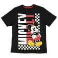 thumbnail image 1 of Disney Boy's Mickey Mouse Checkered Design Graphic T-Shirt, SM 6/7, 1 of 1