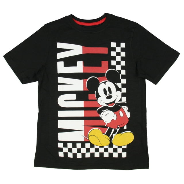 Disney T-Shirt Graphique à Motif à Carreaux Mickey Mouse pour Garçon, GG 10/12