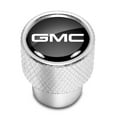 thumbnail image 2 of GMC Logo in Black on Shining Silver Aluminum Tire Valve Stem Caps, 2 of 6