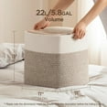 thumbnail image 4 of Cube Storage Bins Set of 4, 11inch Cube Baskets Organizer for Nursery, Square Cotton Rope Baskets for Shelves Organizing, Kids Toy, Closet Storage, Brown and Cream White, 4 of 13