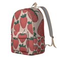 thumbnail image 2 of Pink Strawberry Plants Fruit Backpack for School,Cute School Bag,Schoolbag with Adjustable Shoulder Straps & Padded Back,15.7"x11.8"x5.5", 2 of 5