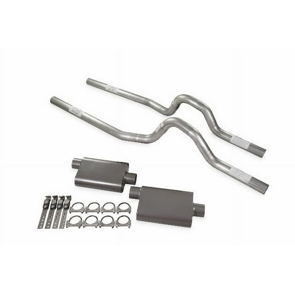 Dual Exhaust Kit 3" 2 Chamber Rear Exit Fits 81 to 87 GM C/K 10 Half Ton