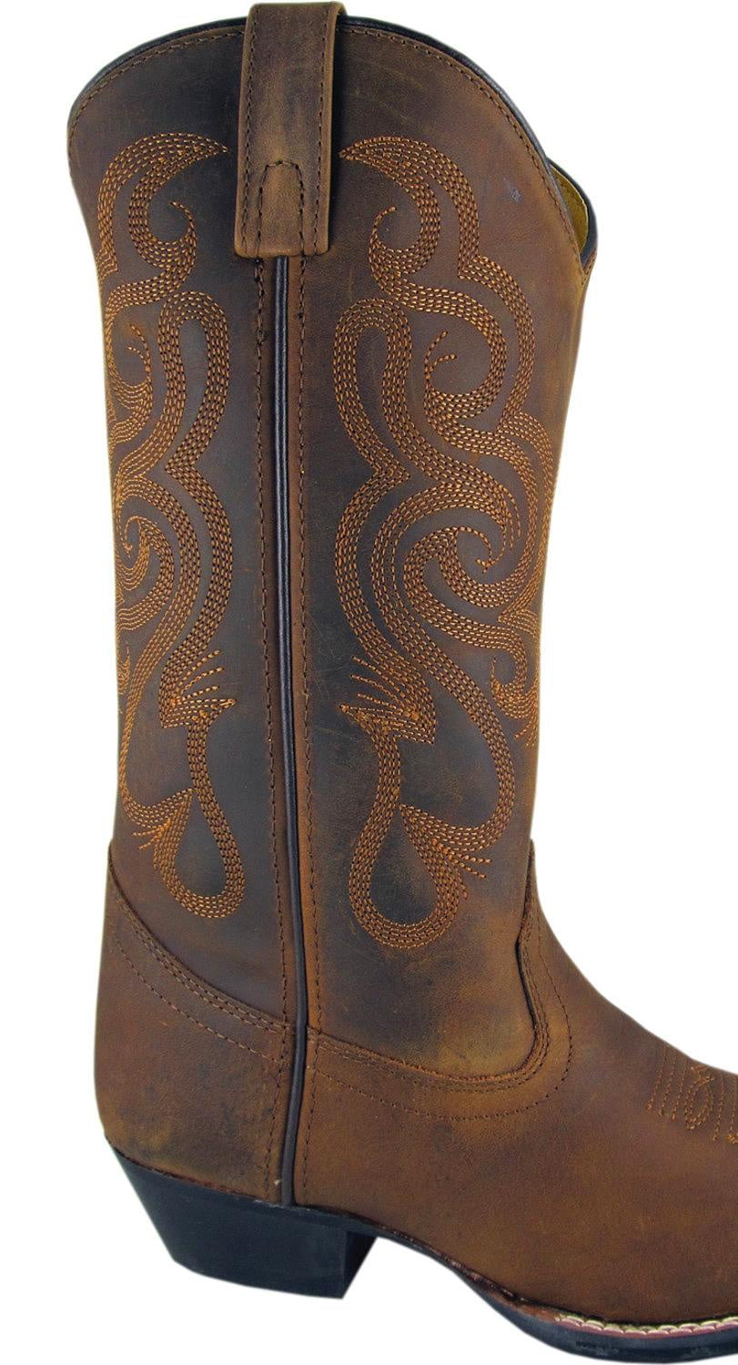NEW Ladies Smoky Mountain Boots Western Cowboy 12" Leather Distress Brown 