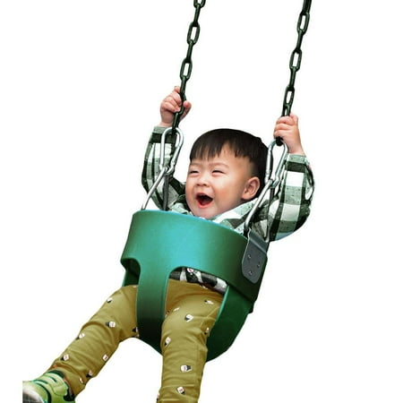 High Back Full Bucket Toddler Swing Seat With Plastic Coated Chains Swing Set Cybst