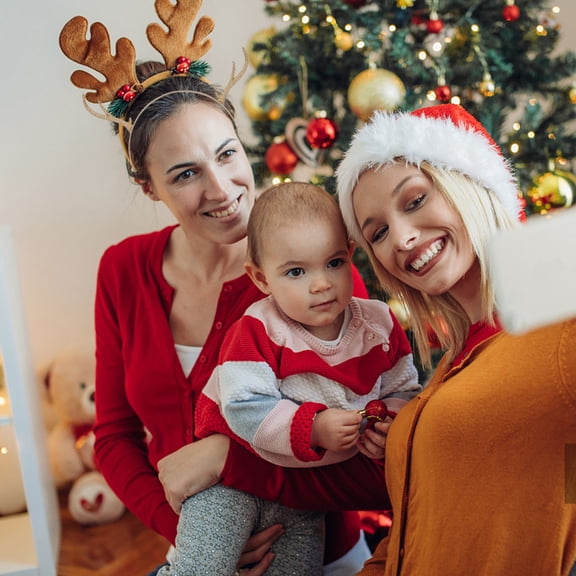 LULULION 2Pcs Plated Silver Christmas Headpiece with Realistic Antlers Lightweight for Party Use