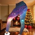 thumbnail image 2 of successthop Warm Leggings for Women Winter Star Space Comfortable Pant Soft Sleepwear Lightweight Shapewear Blue M, 2 of 6