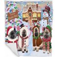 thumbnail image 1 of Holiday Gingerbread Cookie Shop Keeshonds Dog Blanket BLNKT127101, 1 of 3
