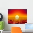 thumbnail image 1 of Yellow Sun over Ocean Wall Mural by Wallmonkeys Peel and Stick Graphic (18 in W x 14 in H) WM295504, 1 of 4