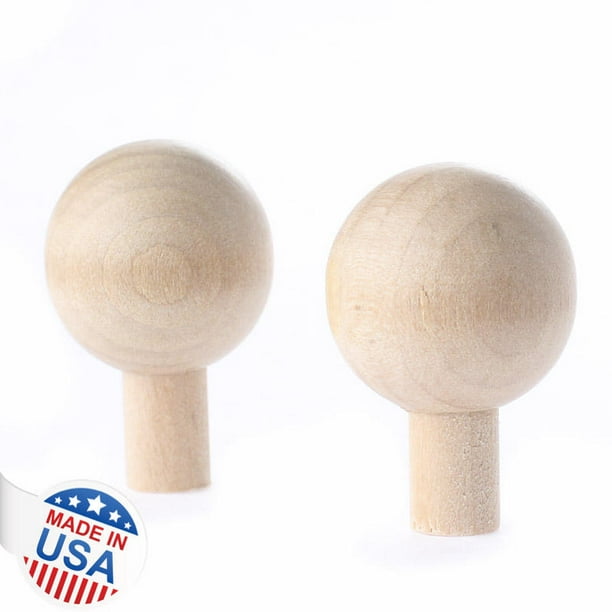 Unfinished Wood Ball Knobs