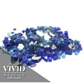thumbnail image 3 of Vibrant Luster 1/2""Tropical Blue Premium Blend Medium - (10 Pound Bag) Reflective Blended Broken Style Fire Glass Rock for Fireplace and Fire Pit, 3 of 7