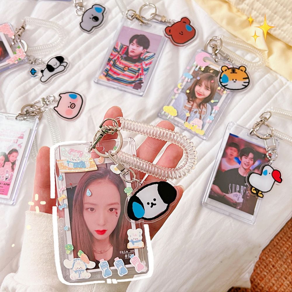 Stationery Portable Transparent Cute Kawaii Kpop Photocard Holder Anime  Keychain Idol Photo Protector Clear Photocard Sleeve 4 