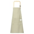 thumbnail image 2 of Striped Bib Apron with 2 Pockets, Adjustable Bib Apron for Women & Men, Kitchen Apron for Cooking, Baking, Grilling, Cleaning Durable Sleeveless Smock, 26*28 inch, 2 of 9