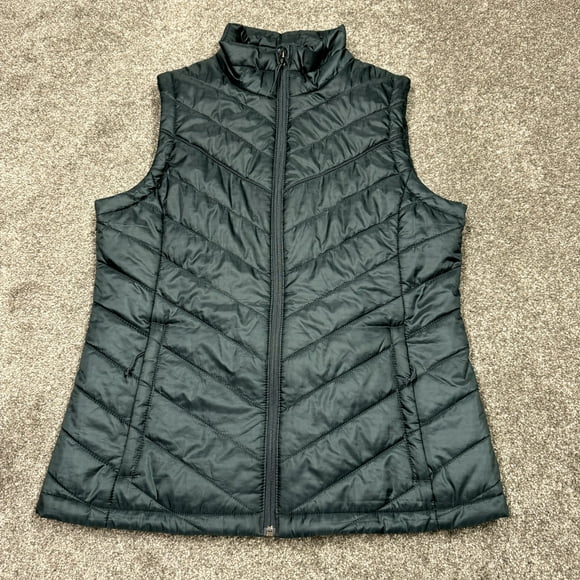 Columbia Vest Women's Large Blue Green Jacket Zip Up Hike Omni Thermal Ski Outdoor
