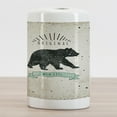 thumbnail image 2 of Bear Ceramic Toothbrush Holder, Vintage Wildlife Theme Random Dots Predator Paws Animal Themed Design, Decorative Versatile Countertop for Bathroom, 4.5" X 2.7", Mint Green Black Tan, 2 of 4