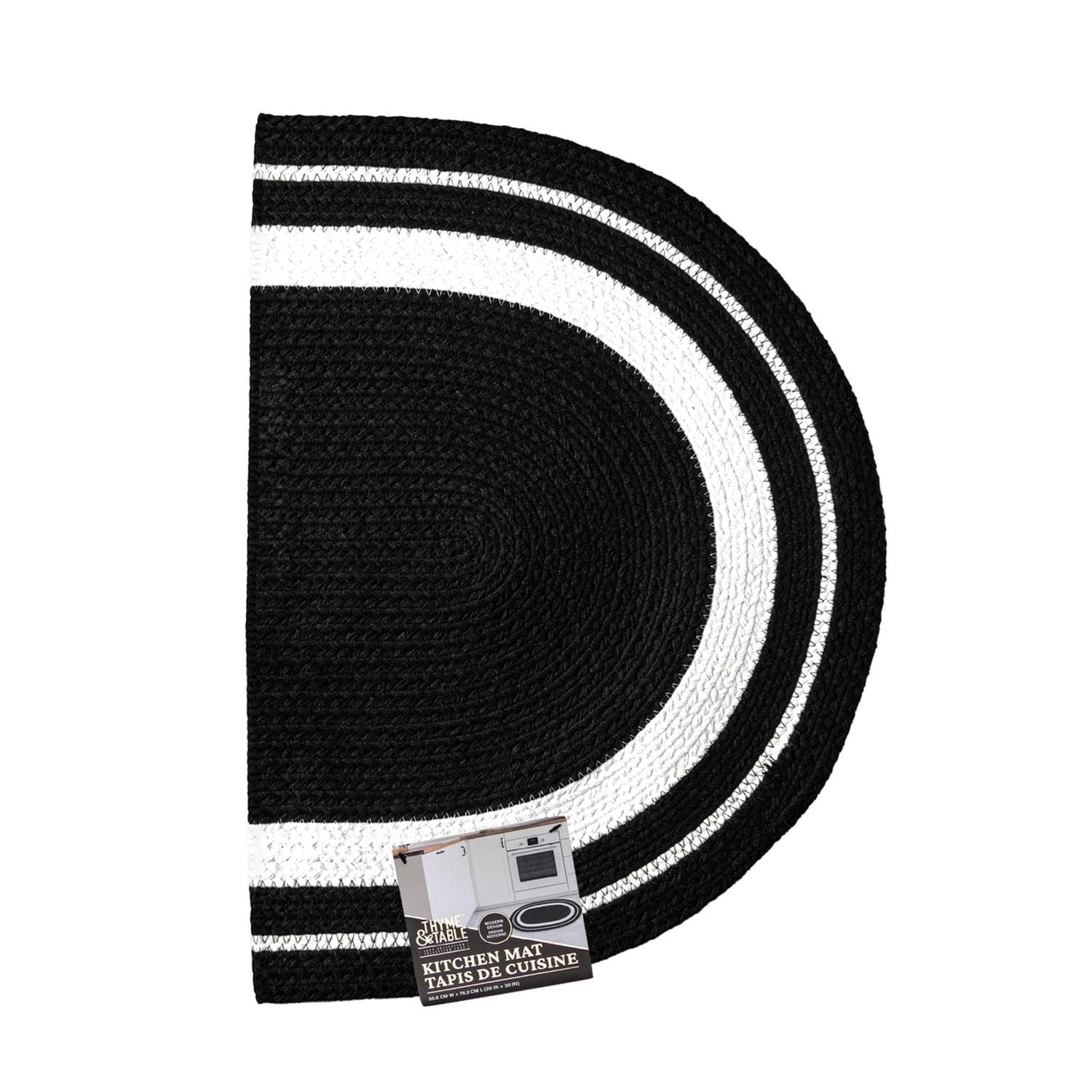 Tapis de cuisine Thyme & Table, noir et blanc textiles de cuisine