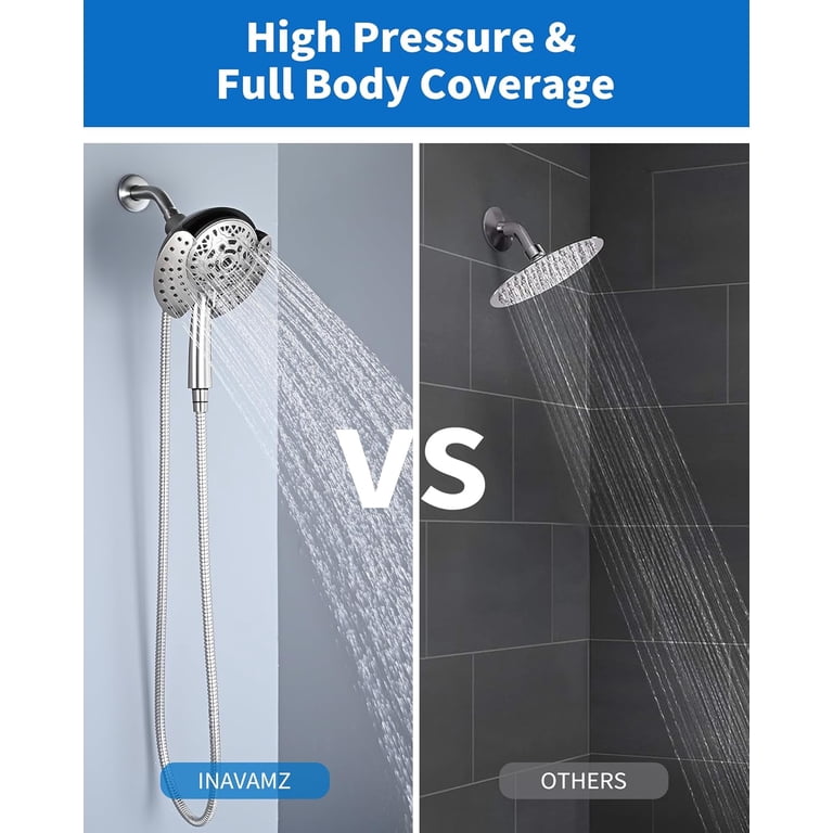 KESTE Dual Shower Head Combo, 7.2in Rain & Handheld, Nickel photo 6