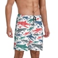 thumbnail image 3 of Rocae Colorful Shark for Men's Soft Sleep Pajama Shorts, Waistband and Pockets, 3 of 9