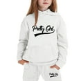 thumbnail image 2 of Bysome Toddler Girls Outfit Set Winter Fleece Hoodie Joggers Comfy Casual Kids With Stylish Print For To Teen Long Sleeve Crew Neck Cute Print Girl 2 Pieces Clothes Set White Size 4-5 Years, 2 of 3