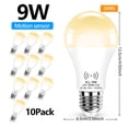 thumbnail image 5 of Dusk to Dawn Light Bulbs 9W (80W Equivalent) Auto On Off Bulb 3000K Warm White 800 LM,E26 Base Motion Sensor Light Bulb for Indoor Outdoor,10 Pack, 5 of 10