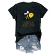 thumbnail image 4 of Graphic Tees for Women Casual Short Sleeve Graphic Print Tee for Everyday Wear Comfortable Crew Neck Top for Women’s Wardrobe Black 3XL, 4 of 4