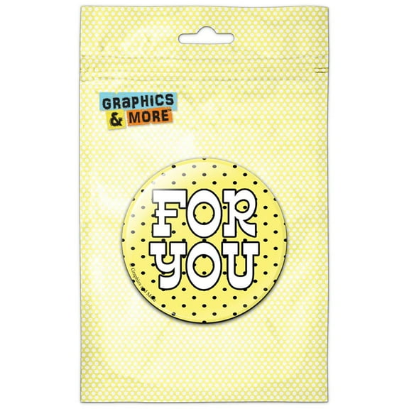 For You Yellow Black Polka Dots Birthday Thank You Shower Pinback Button Pin Badge