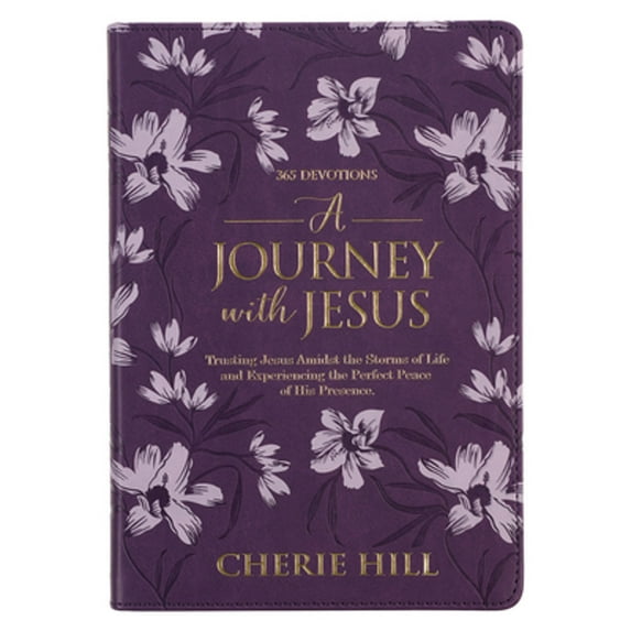 Pre-Owned A Journey with Jesus 365 Devotions for Women, Purple Floral Faux Leather Flexcover