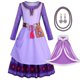 thumbnail image 1 of Película Deseo Princesa Disfraz Niños Asha Vestido Niñas Cosplay Niños Carnaval Fiesta de Cumpleaños Ropa Púrpura Niño Ropa Larga Cinturón Alta Calidad LTX, 1 of 5