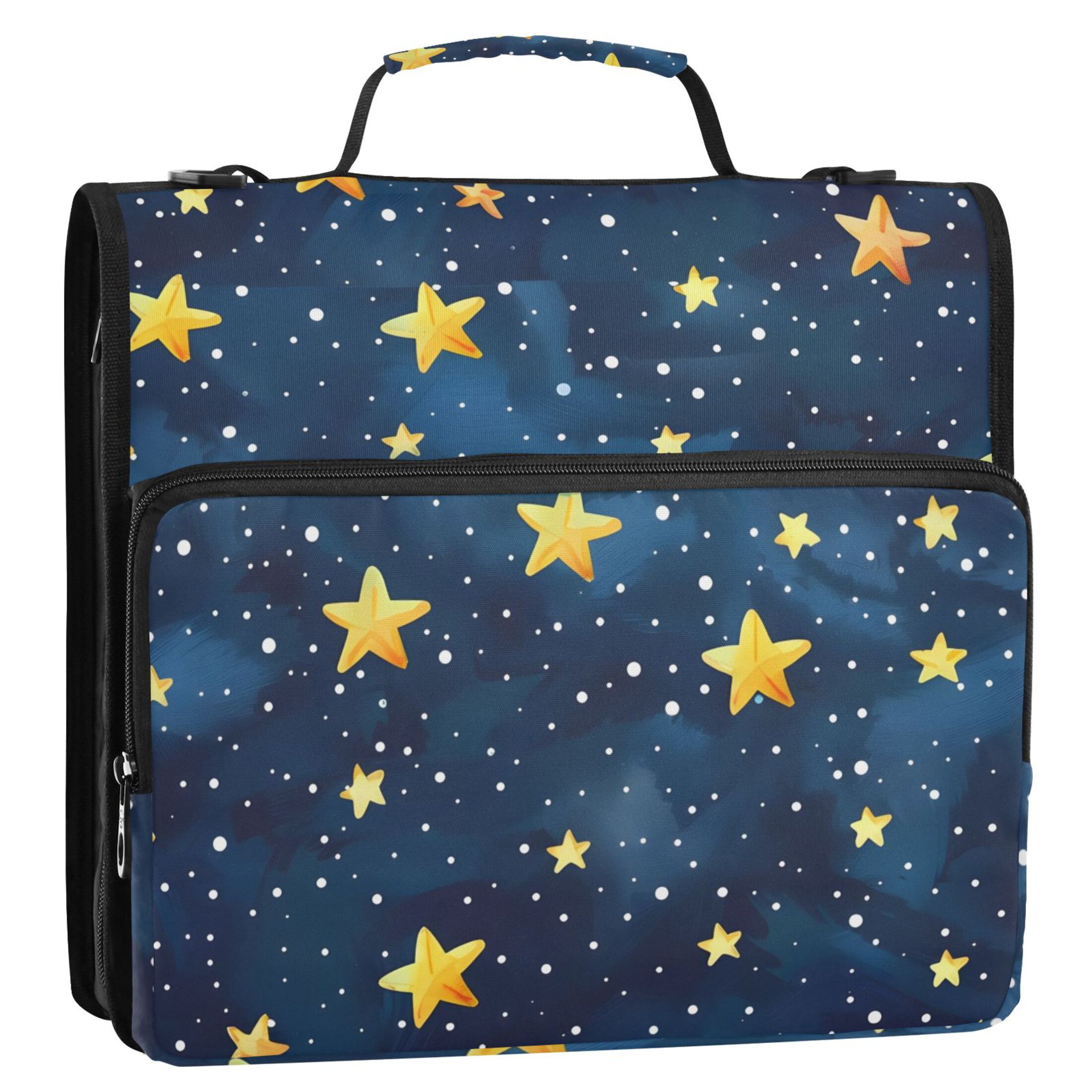 ALAZA Zipper Binder Stars in Night 3 Ring Trapper Keeper File Folder Organizer Bag