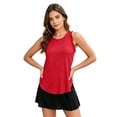 thumbnail image 5 of Women's Workout Tank Tops Racerback Athletic Top Sleeveless Yoga Running Tops Quick Dry Gym Outdoor UPF50+ Red M, 5 of 6