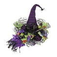 thumbnail image 2 of Halloween Wreath Artificial Wreath Front Horror Party Ornament Witch Wreath for, 2 of 9