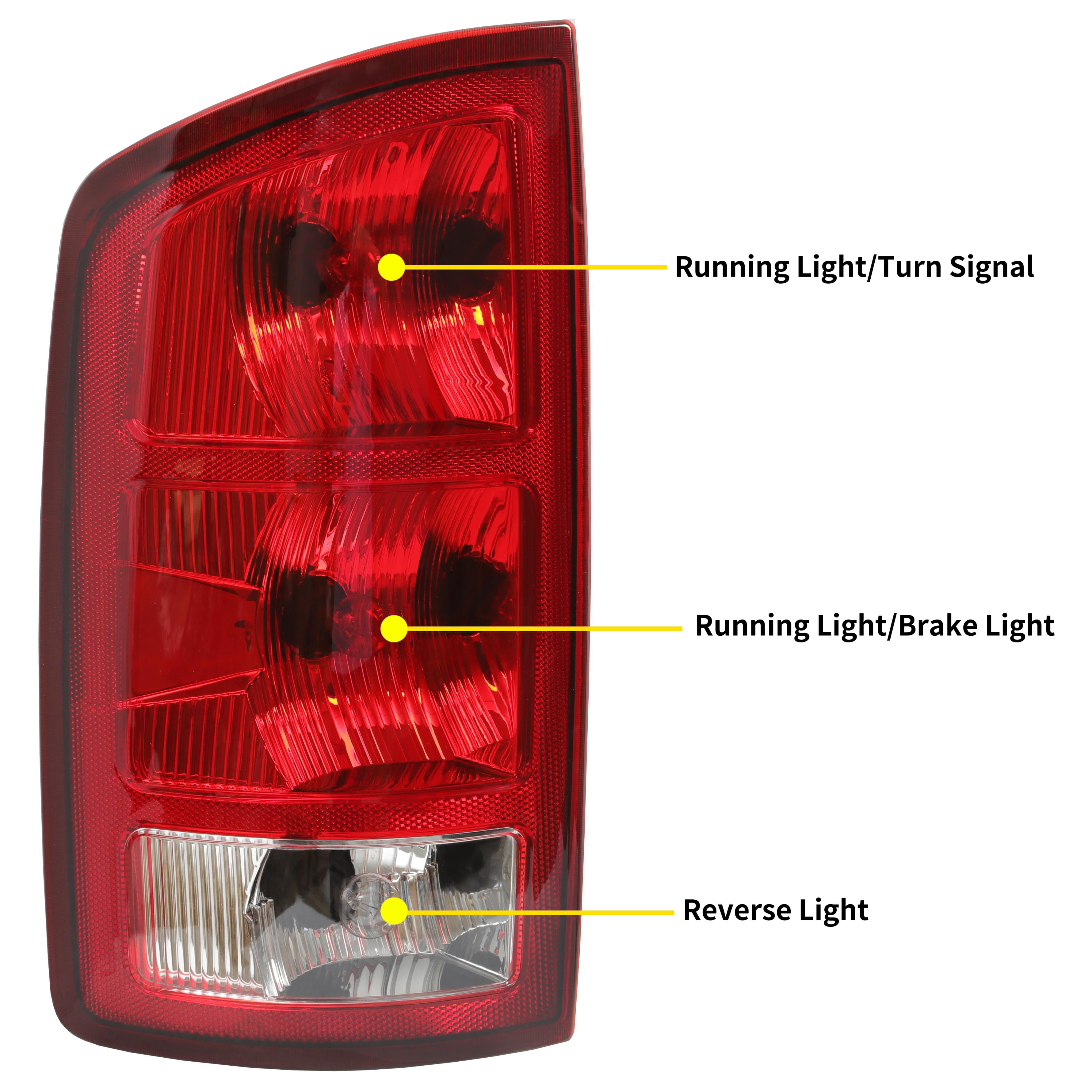 Kojem Tail Light Lamp Driver Side for 2002-2006 Dodge Ram 1500 2500 3500 w/Bulbs and Wiring Harness Replacement for CH2800147 55077347AF