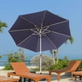 thumbnail image 1 of Domi Outdoor Parasol de Patio 10 Pi, Parasol de Table d'Extérieur avec Inclinaison à Bouton-Poussoir et Manivelle, Parasol de Marché Imperméable avec Protection UV et 8 Nervures Robustes pour Jardin, Terrasse, Cour Arrière, Piscine, Bleu Marine, 1 of 8