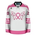 thumbnail image 2 of Breast Cancer Awareness Butterfly White Charity Hockey Jersey, 2 of 5