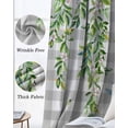 thumbnail image 3 of Spring Plants Blackout Curtains for Bedroom Living Room Darkening Curtains 54 Inch Long Watercolor Leaves Birds Flowers Gray Plaid Short Curtain for Small Window Treatment Grommet Drapes 42"x54"x2, 3 of 9