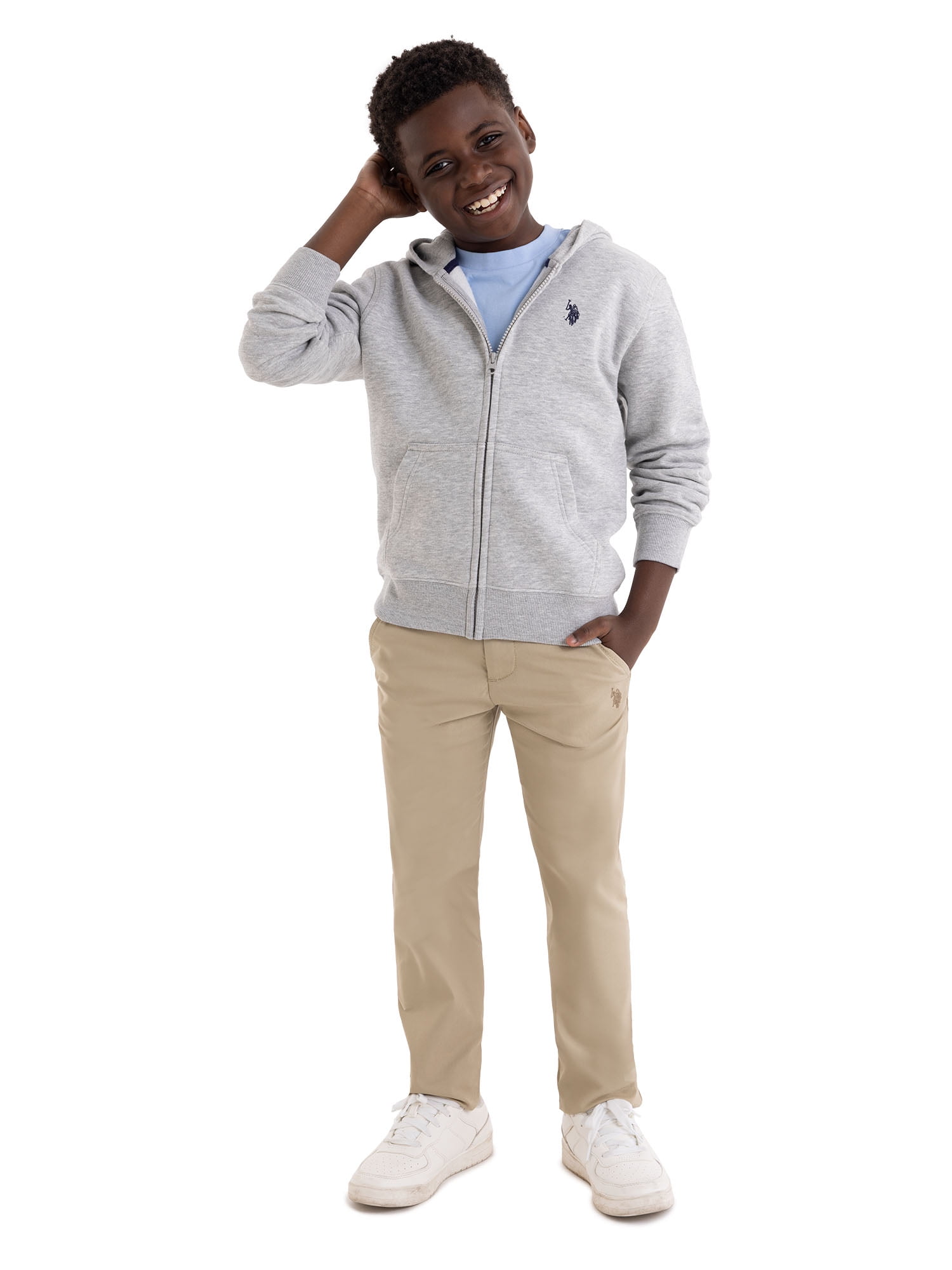 U.S. Polo Assn. Boys Fleece Zip-Up Hoodie, Sizes 4-18
