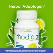 VH Nutrition Rhodiola Rosea Supplement 700mg - 3% Salidrosides Standardized for Brain, Stress & Mood Support - 60 Capsules