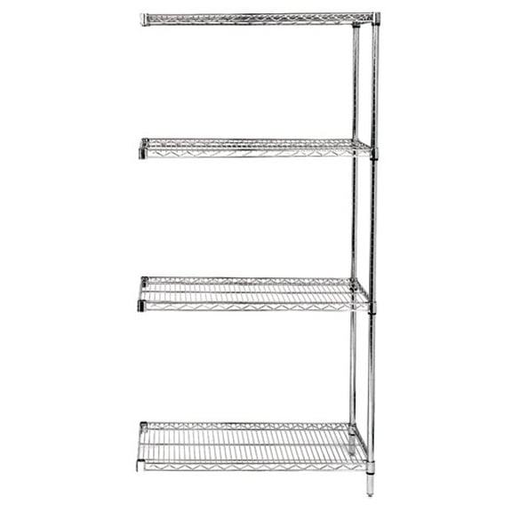 Quantum Storage AD63-2142C 4 Shelf Chrome Wire Shelving Add-On Kit - 21 x 42 x 63 in.