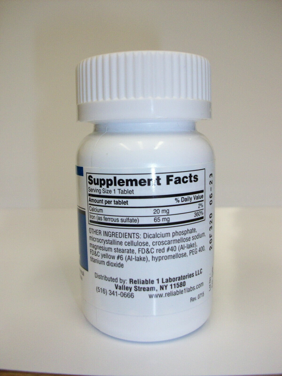 Reliable 1 Laboratories Ferrous Sulfate 325 Mg Iron Supplement Tablets 100 Ea 2 Pack Walmart Com
