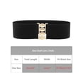 thumbnail image 4 of INSPIRE CHIC Women's Interlock Buckle Stretchy Belts Fashion Vintage Elastic Waistband for Dresses Coats 85x6cm/33.5x2.4" Black, 4 of 7