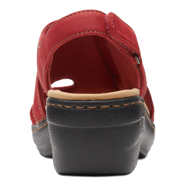 COLLECTION BY CLARKS Womens Red Comfort Merliah Round Toe Wedge