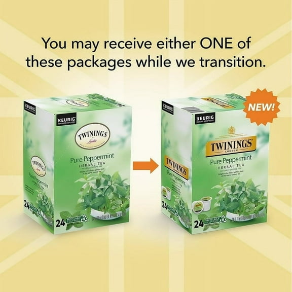 Twinings Naturally Caffeine Free Tea K-Cups Pure Peppermint -- 24 K-Cups