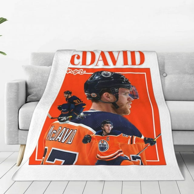 Connor McDavid 97 pour Edmonton Oilers Partisans Couvertures Molleton Léger Jeté Couverture pour Maison Chambre Extérieur Jetés Couvre-Lit LS